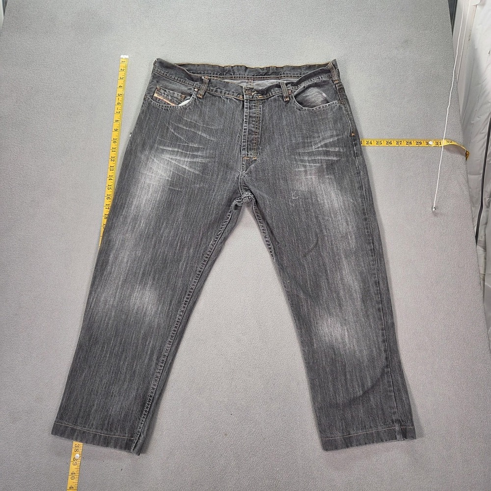 Diesel Jeans Mens Charcoal Gray Relaxed‎ Straight Button Fly Fits 36x24